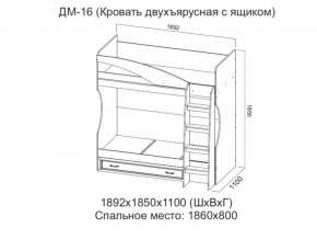 ДМ-16 Кровать двухъярусная с ящиком в Чёрмозе - chyormoz.магазин96.com | фото