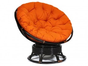 Кресло-качалка Papasan w 23/01 B с подушкой Antique brown, ткань Оранжевый в Чёрмозе - chyormoz.магазин96.com | фото