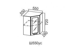 Ш550ус/720 Шкаф навесной 550/720 (угловой со стеклом) в Чёрмозе - chyormoz.магазин96.com | фото