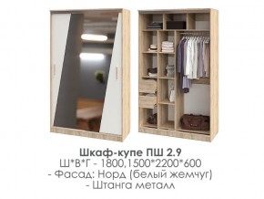 шкаф-купе ПШ-2.9 1500 Норд Белый жемчуг 1500 в Чёрмозе - chyormoz.магазин96.com | фото